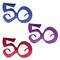 Beistle Pack of 6 Blue, Purple and Red ''50'' Birthday Fanci-Frame Eyeglass Party Favor Costume Accessories
